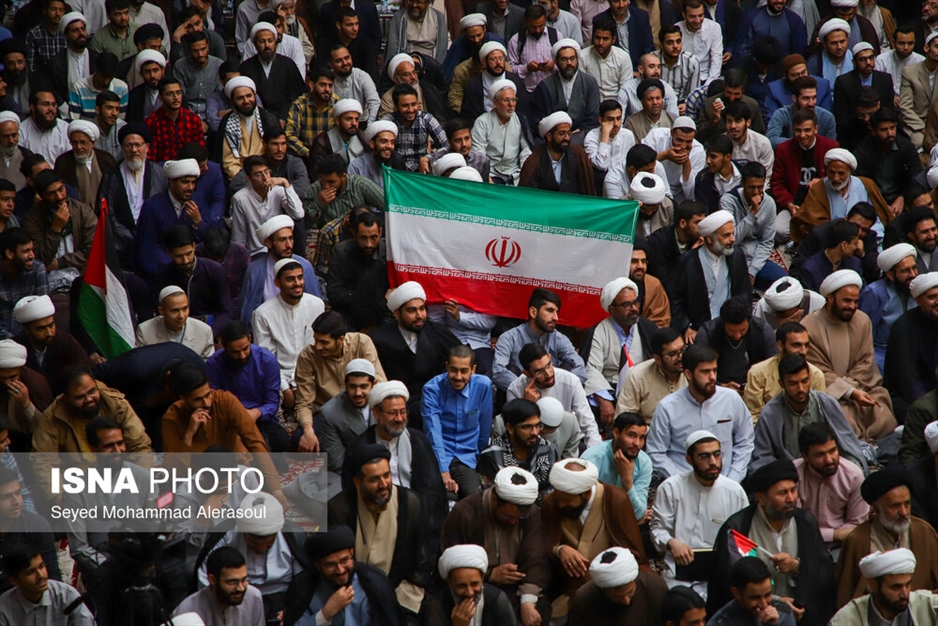اجتماع بزرگ حوزویان خراسان در حمایت از جبهه مقاومت و فلسطین