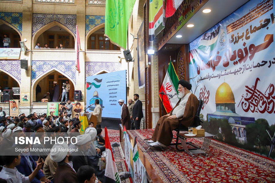 اجتماع بزرگ حوزویان خراسان در حمایت از جبهه مقاومت و فلسطین