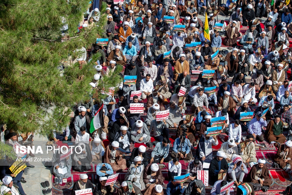 اجتماع حوزویان در حمایت از جبهه مقاومت و فلسطین