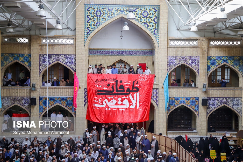 اجتماع بزرگ حوزویان خراسان در حمایت از جبهه مقاومت و فلسطین