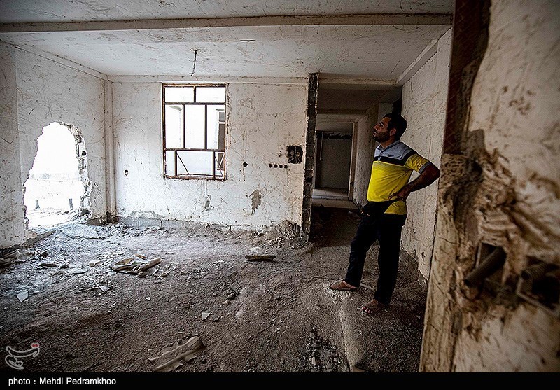 وضعیت ساختمان عدالت ۲ اهواز یکسال بعد از ریزش متروپل