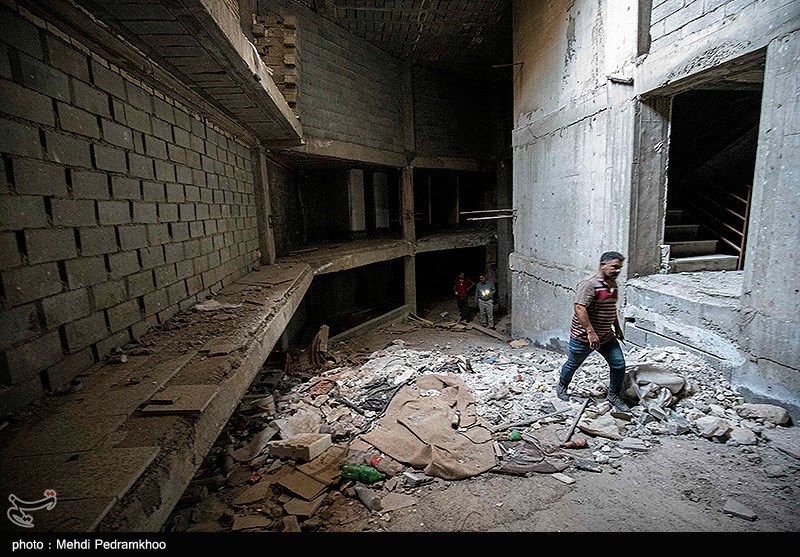 وضعیت ساختمان عدالت ۲ اهواز یکسال بعد از ریزش متروپل