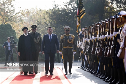 مراسم استقبال رسمی رئیس جمهور از نخست وزیر عراق