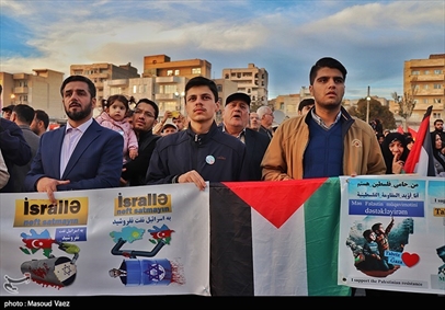 تجمع مردمی در حمایت از مردم مظلوم غزه - تبریز 