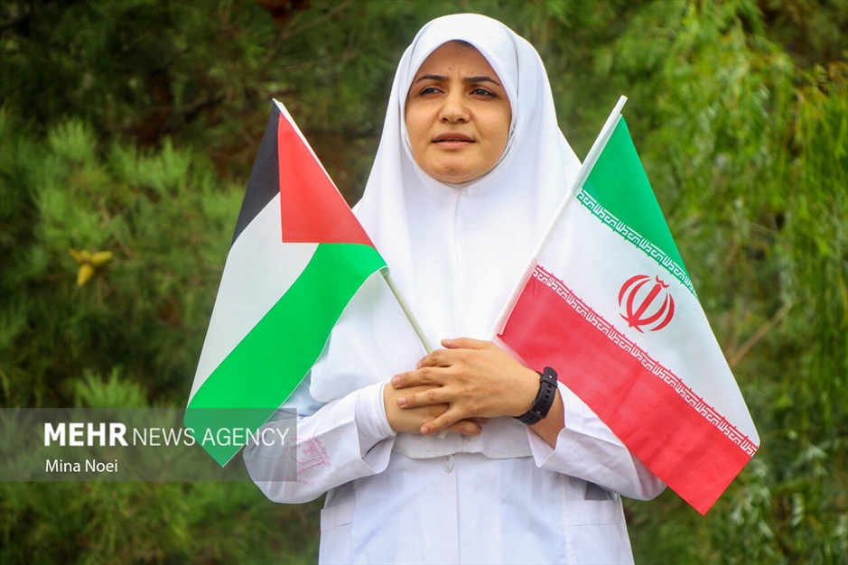 زنجیره انسانی کودکان تبریزی در حمایت از کودکان غزه