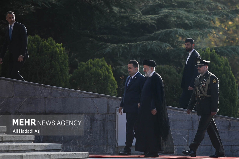 مراسم استقبال رسمی رئیس جمهور از نخست وزیر عراق