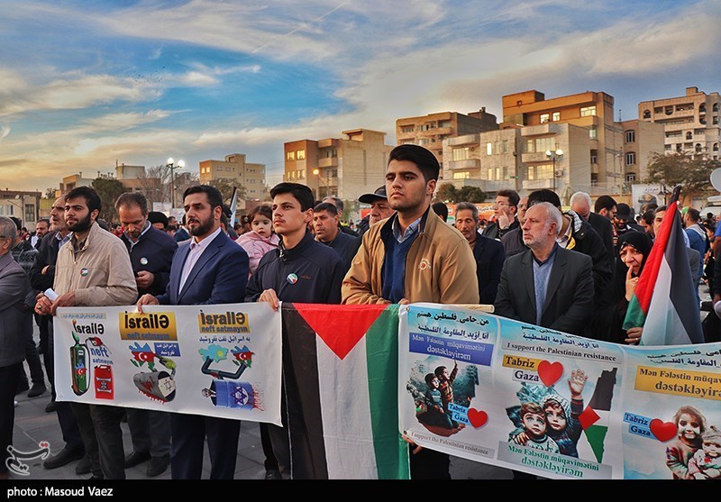 تجمع مردمی در حمایت از مردم مظلوم غزه - تبریز 