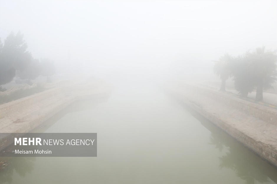 مه صبحگاهی در آبادان و خرمشهر
