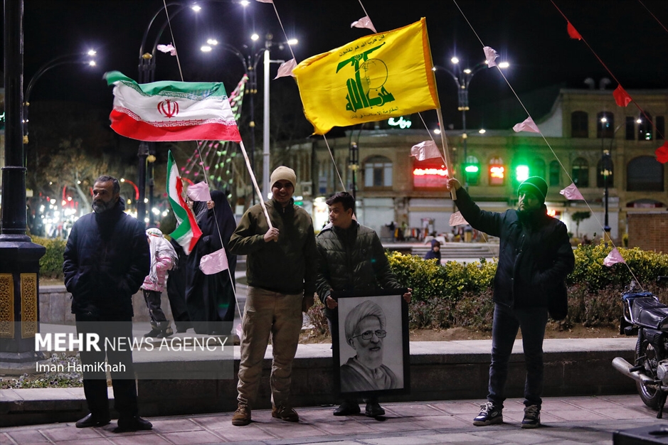 تجمع شبانه مردم همدان در محکومیت حادثه تروریستی گلزارشهدا کرمان
