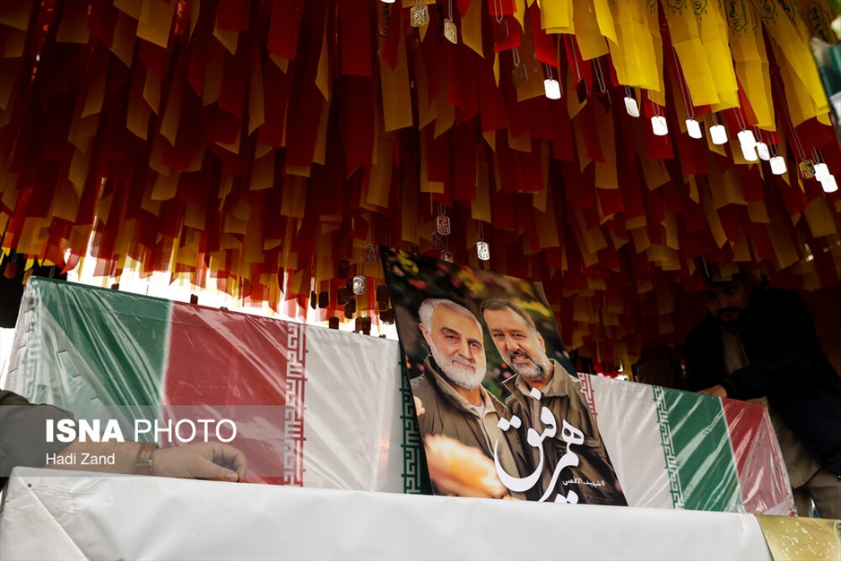 تشییع پیکر شهید سیدرضی موسوی در میدان امام حسین علیه‌السلام