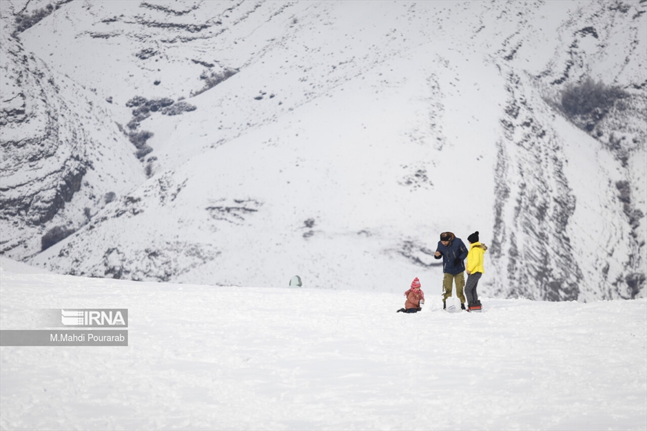 بارش برف در جاده چالوس
