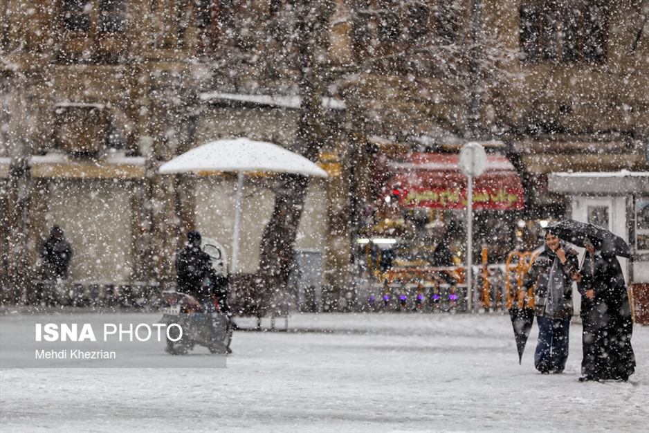 بارش شدید برف در همدان