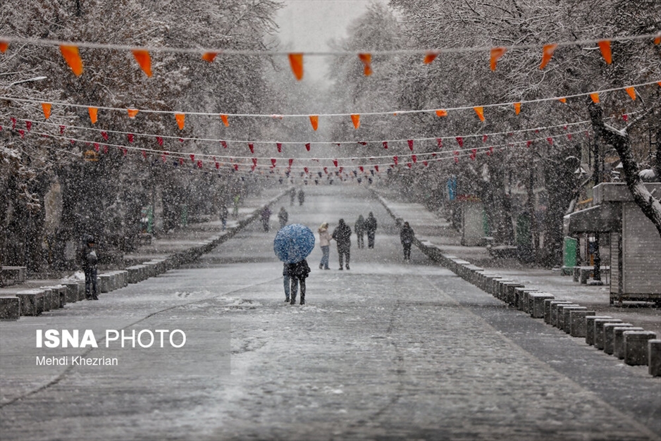 بارش شدید برف در همدان