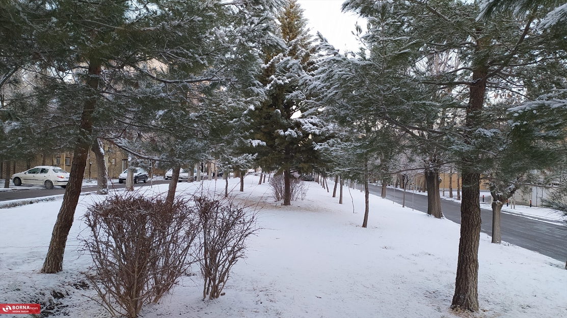 اولین برف زمستانی در همدان