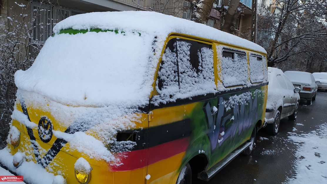 اولین برف زمستانی در همدان