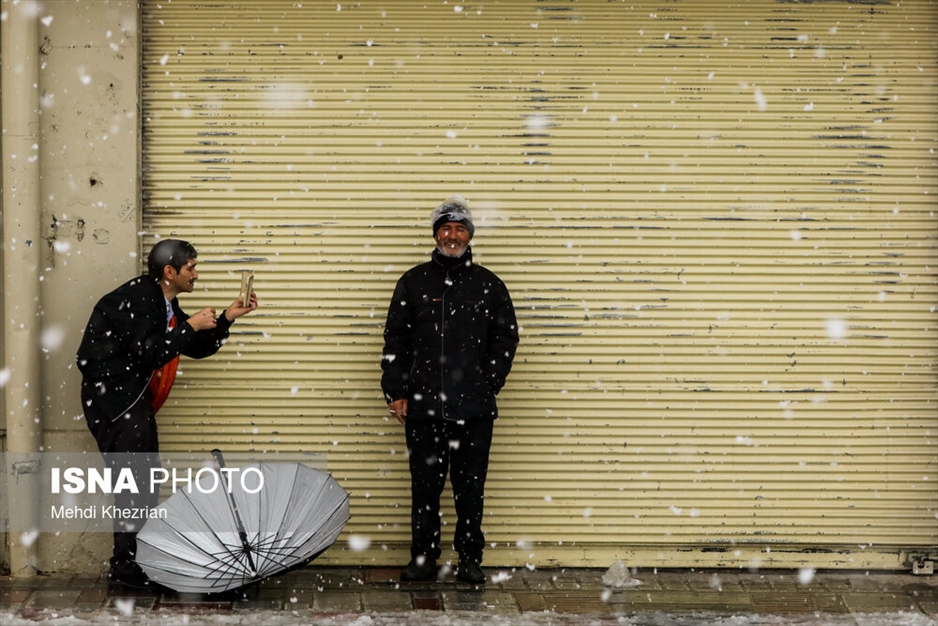 بارش شدید برف در همدان