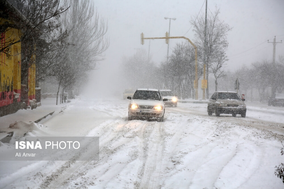 بارش سنگین برف در اردبیل