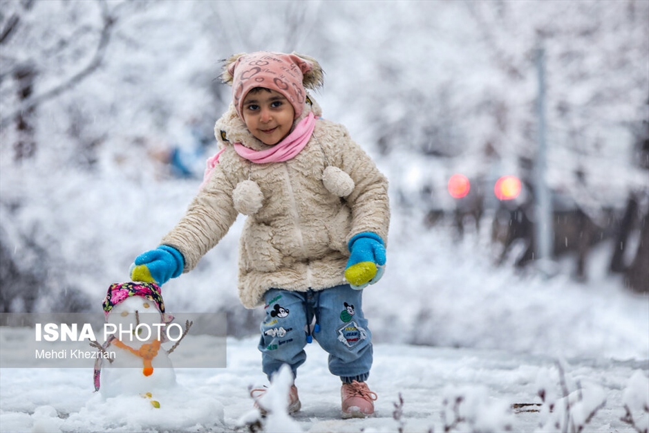 بارش شدید برف در همدان
