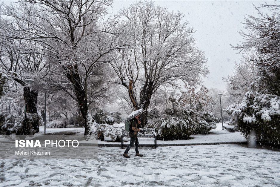بارش شدید برف در همدان