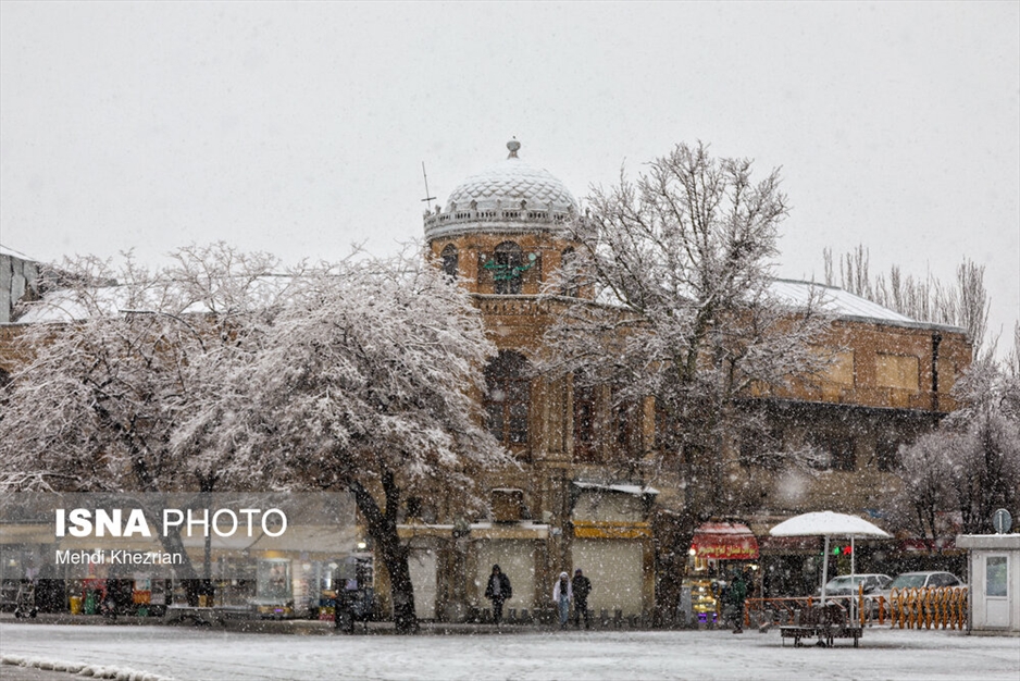 بارش شدید برف در همدان