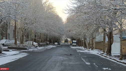 اولین برف زمستانی در همدان