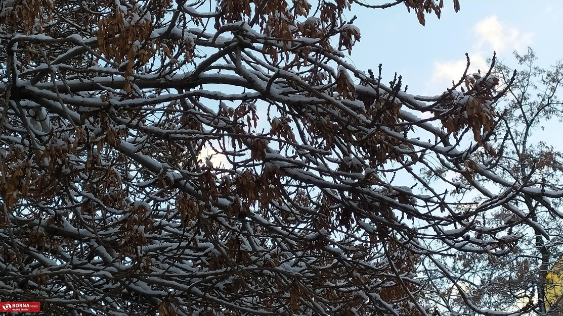 اولین برف زمستانی در همدان