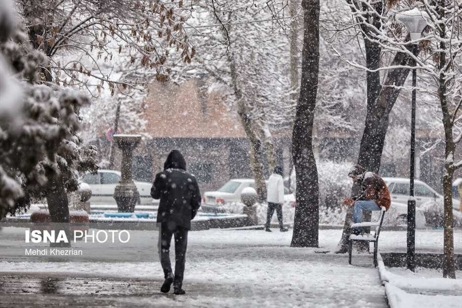 بارش شدید برف در همدان