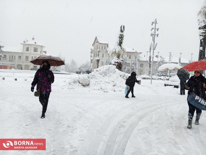 نخستین برف زمستانی رشت