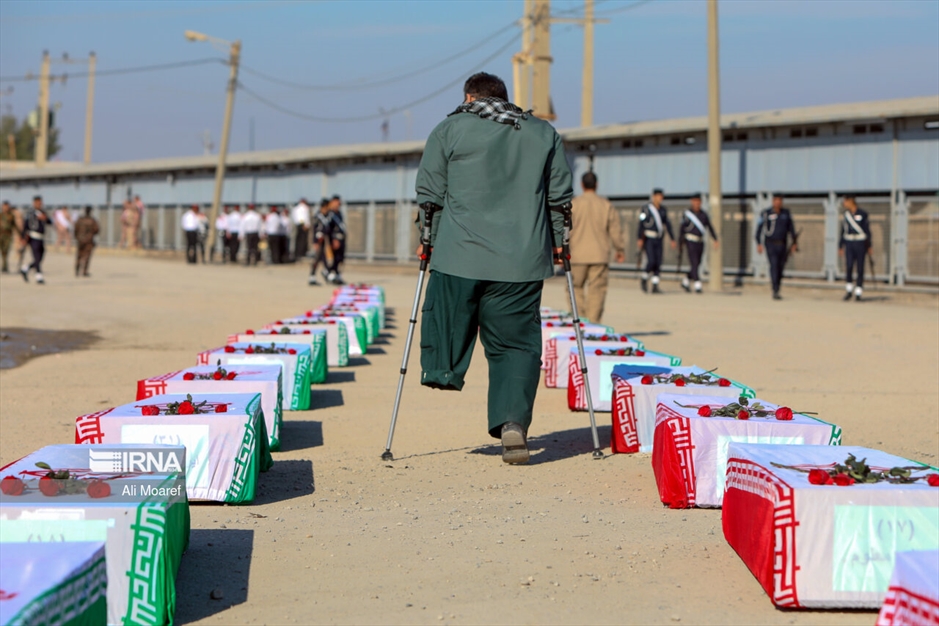 استقبال از پیکر شهدا در مرز شلمچه