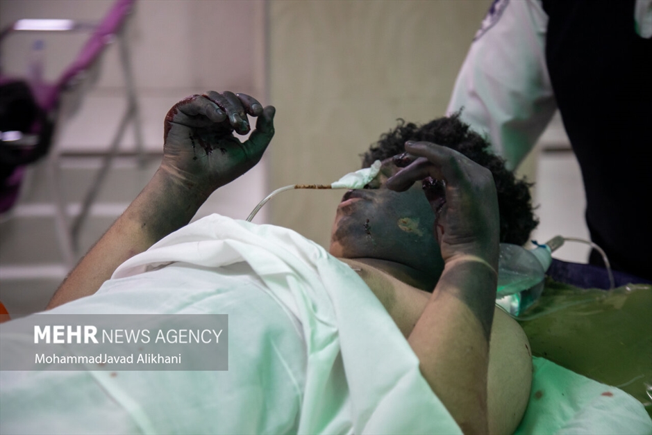 مصدومین آخرین چهارشنبه سال در بیمارستان شهید مطهری