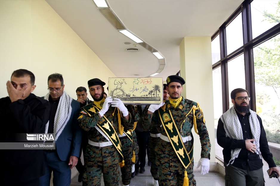 تشییع پیکر شهید گمنام در فدراسیون تیراندازی