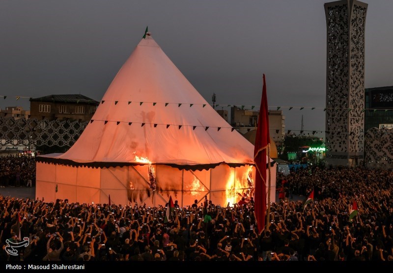 خیمه سوزان عصر عاشورا در میدان امام حسین (ع)
