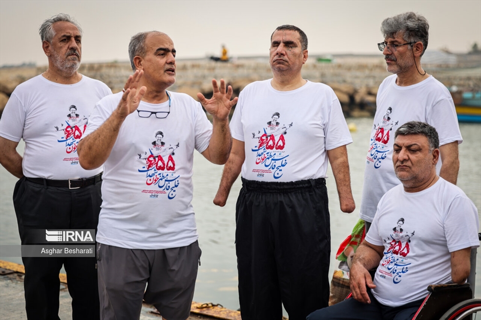 شنای جانبازان در خلیج فارس
