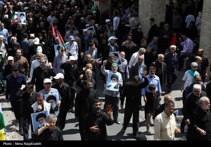 اجتماع مردم مشهد در محکومیت جنایات اسرائیل در غزه