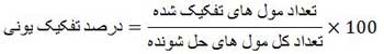 درصد تفکیک یونی
